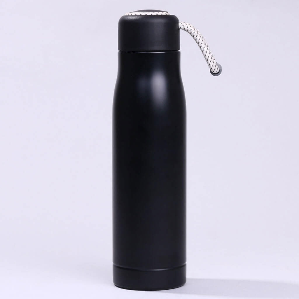Black Insulated Bottle With Loop
