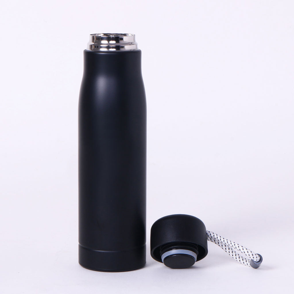 Black Insulated Bottle With Loop