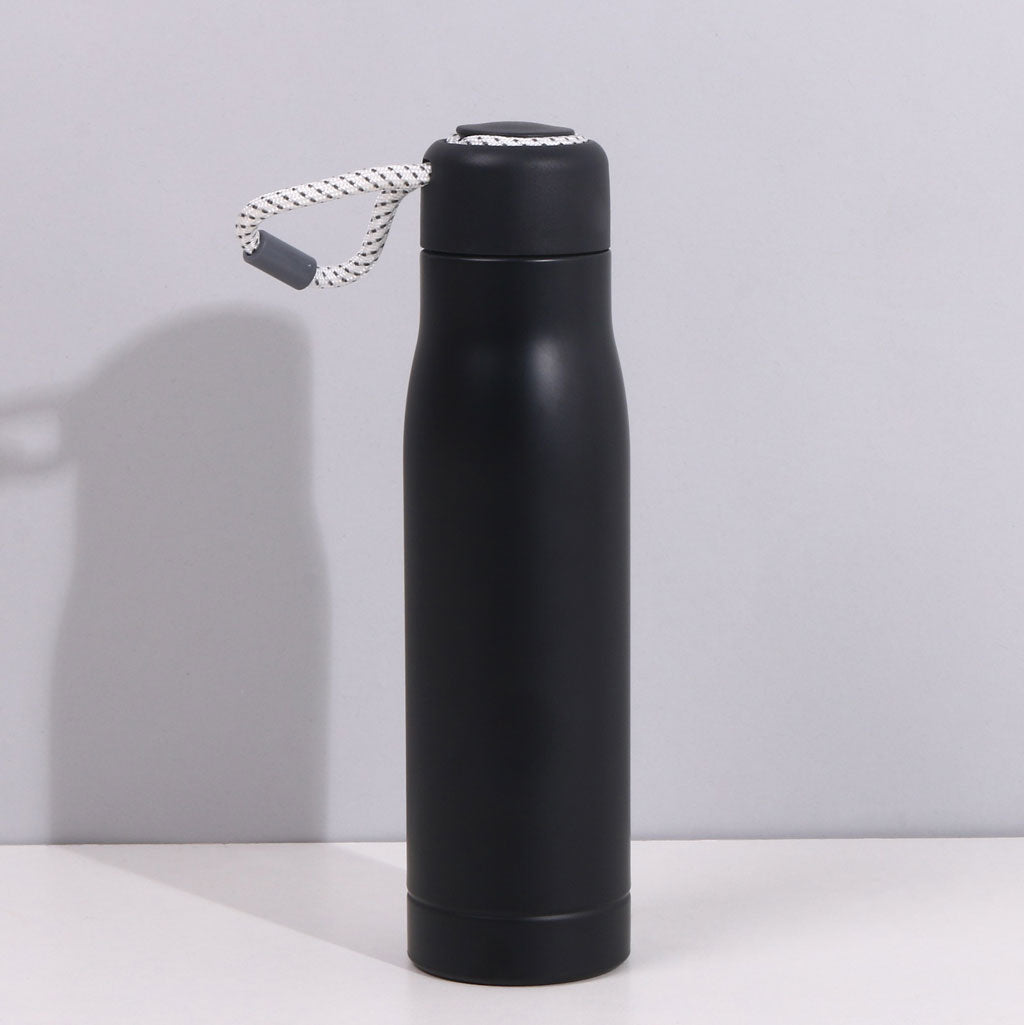 Black Insulated Bottle With Loop