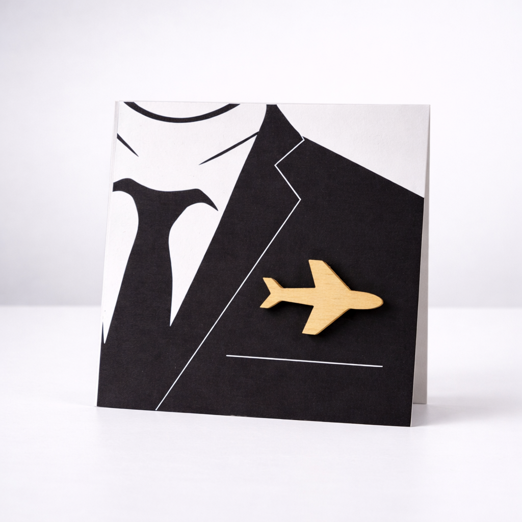 Travel Wooden Brooch