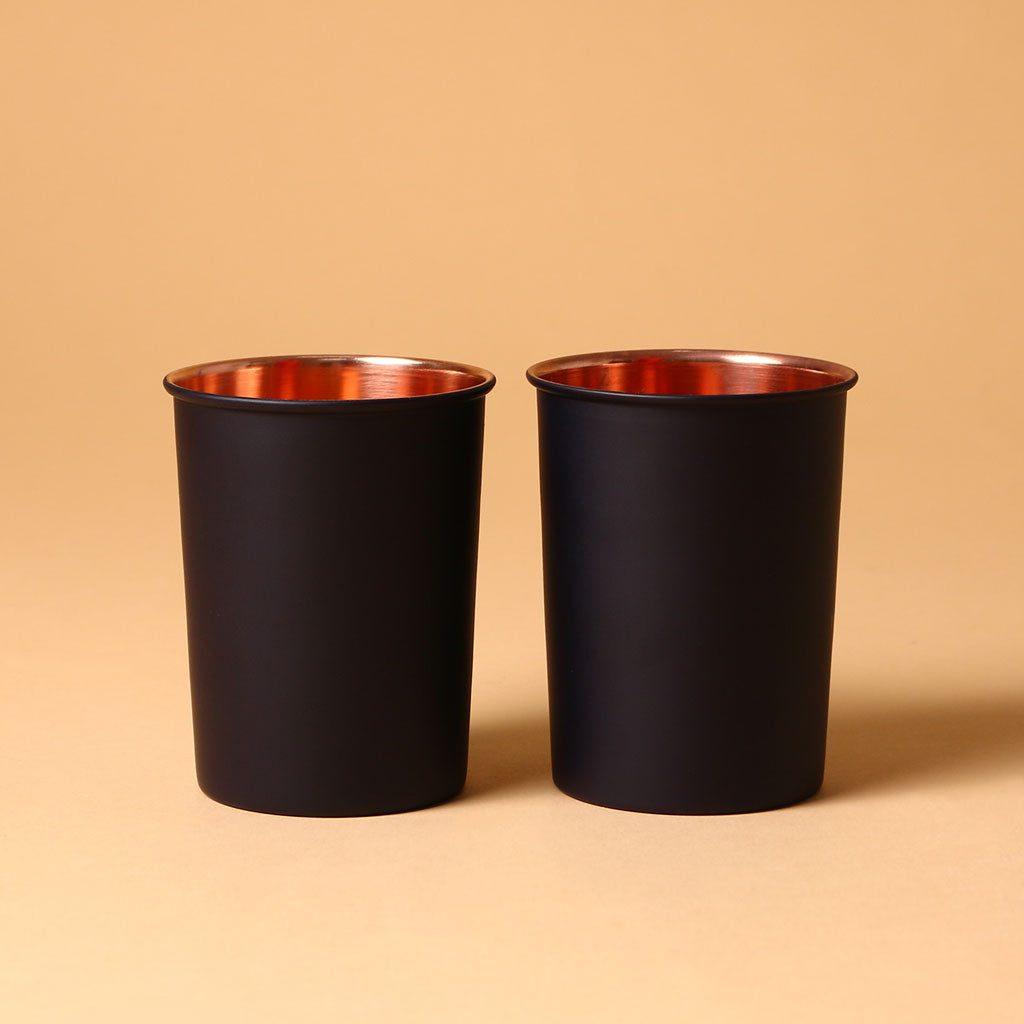 Elixir Copper Bottle With Glass- Set of 2
